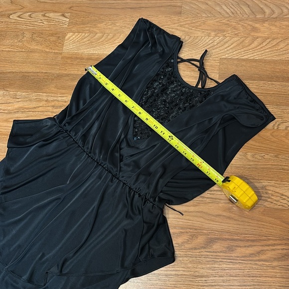 Vintage 1980’s Diamond’s Run sleeveless black sequin peplum midi dress Size 9/10 - Picture 12 of 17